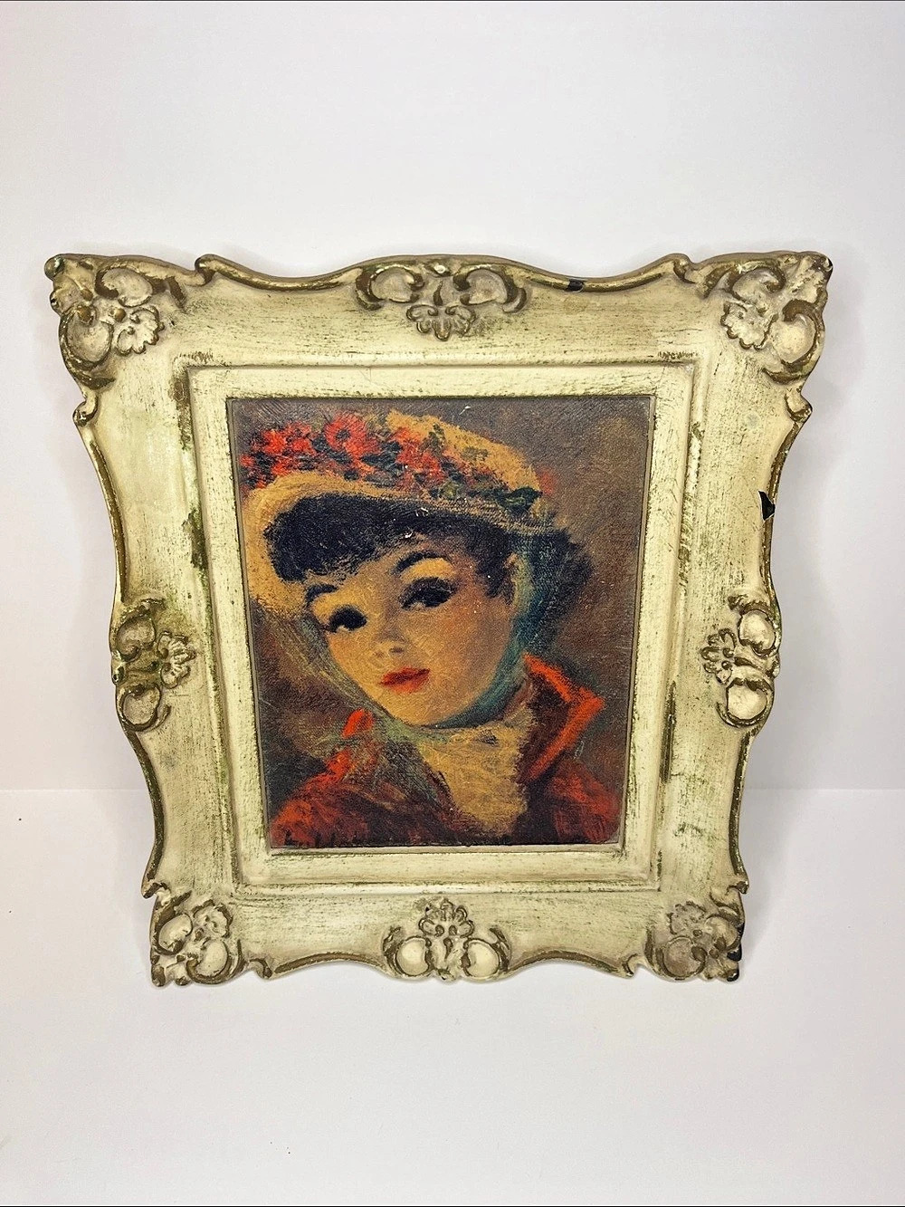 Vintage Framed Portrait Painting Annette